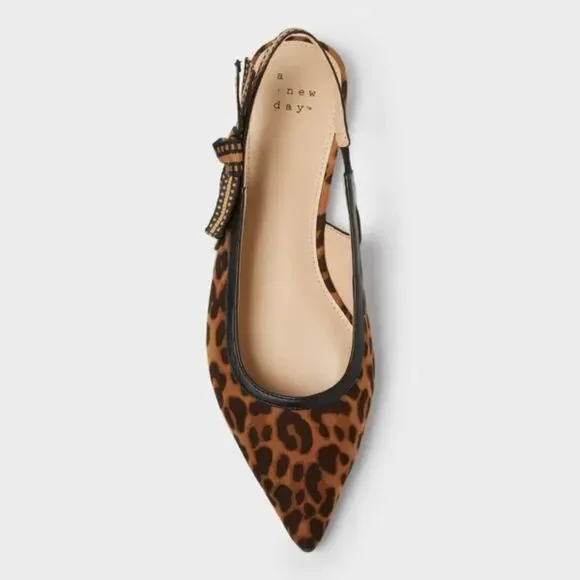 Women's London Lace Sling Back Bow Flats - A New Day - Picture 3 of 3